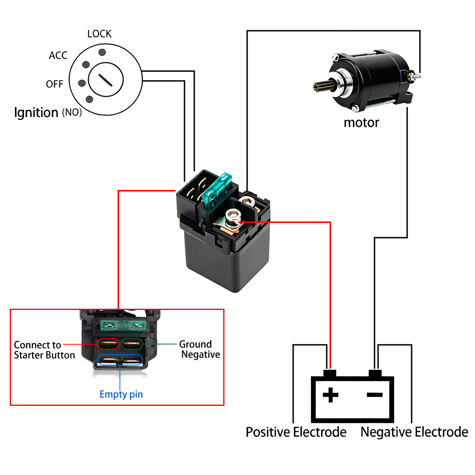 Starter Relay Solenoid for Hon - Motorcycle Starter Motor ulasan dan harga